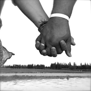 hand in hand b&w